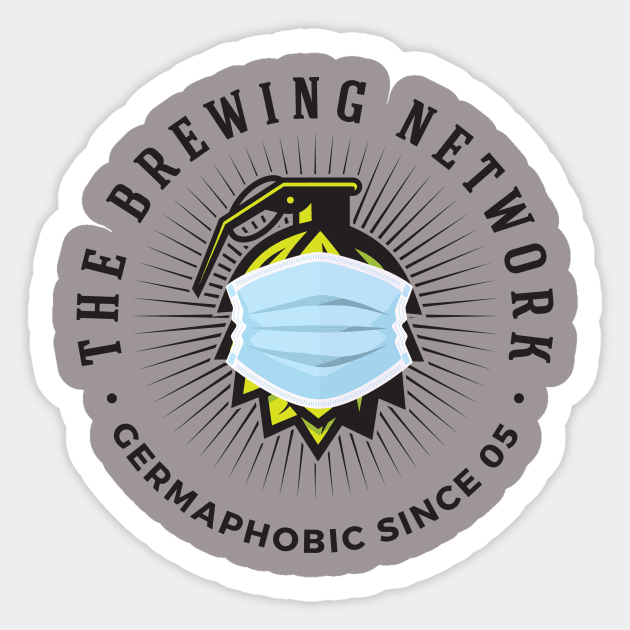 Germaphobic Hop Grenade Sticker by The Brewing Network Shirt Depot